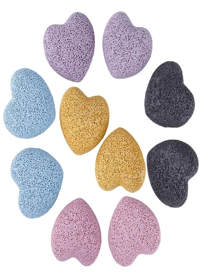 rockcloud Colorful Lava Rock Stone Heart Shape Pocket Stones Dyed Lava Rocks Aromatherapy Essential Oil Diffuser Set, 0.9 Inch, 10 Pcs - Image 1